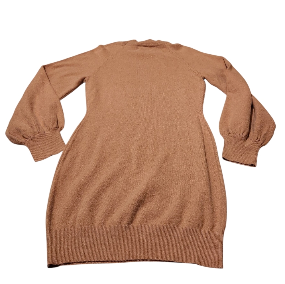 Women’s XL Exlura Tan Knit Long Sleeve Pullover Dress - Picture 4 of 4